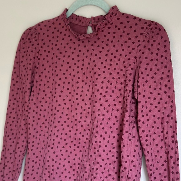 Mayoral Polka Dot Print Long- Sleeved Top Girls Size 12 Purple Red Fall Tops - Picture 3 of 8